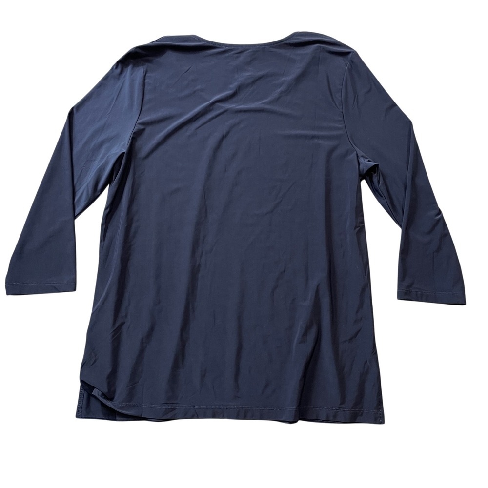 Jean-Pierre Klifa XL Navy New w/Tags Ladies 3/4 Sleeve Top Polyester Blend - Picture 5 of 5